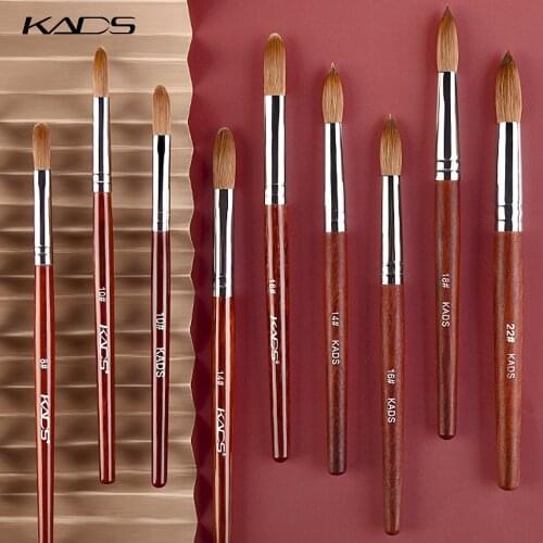 Kolinsky Sable Hair Brush Acrylic Nail Brush UV Gel Painting Drawing Carving Pen for Acrylic Liqiud Powder Mixing Red Wooden Pen