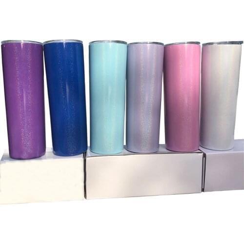 20oz Glitter Sublimation Tumbler Cooler Stainless Steel Double Wall Insulate Car Water Cup with Lid