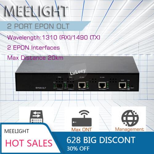 EPON OLT 2port Fiber optic equipment 1.25G professional EPON Onu 20km FTTH CATV GEPON OLT High Quality Web management