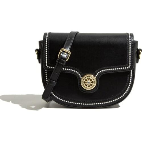 Fashion Pure Color Saddle Bag For Womens 2021 New Simple Luxury Shoulder Bags High Quality Leather Female Messenger Bags Purses