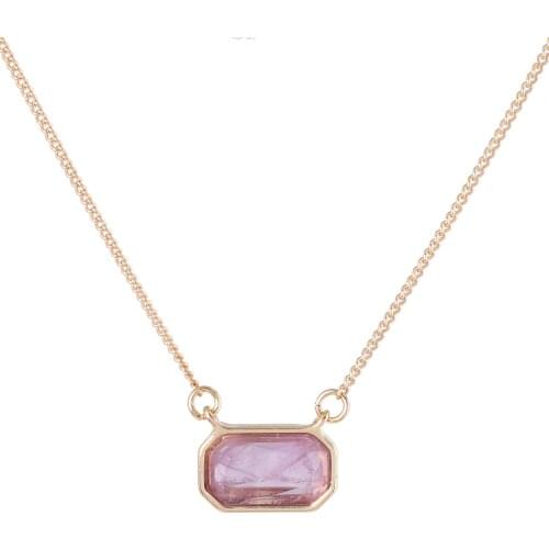 Fashion temperament sweet candy color short natural stone necklace for women