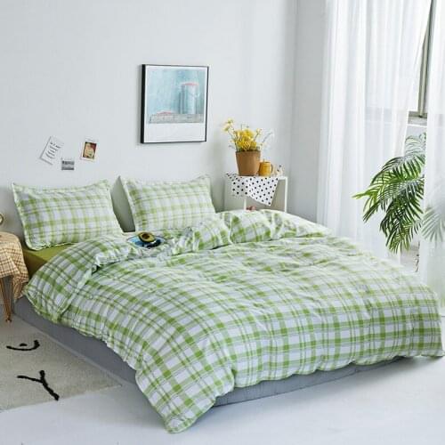 Fashion Classic Green Plaid Duvet Cover Set Queen King Size Bed Set Bedding Set Bed Sheet Linen Bedclothes Pillowcases