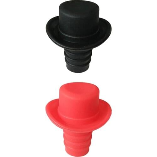 Food Grade Silica Gel Bowler Cap Fresh-keeping Wine Bottle Stopper Red Wine Stopper Beer Stopper Small Red Hat Bottle Stopper
