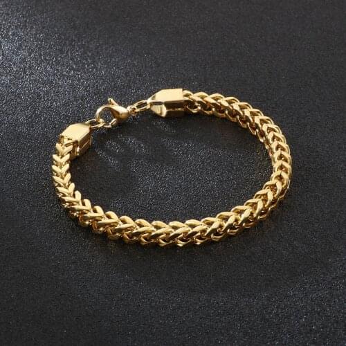 3mm 6mm18K Gold Plated Silver Color Twist Rope Chain Stainless Steel Bracelet for Women Men Jewelry