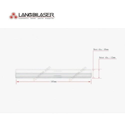 Lamp flow tube , size : 105*12*10mm , IPL flash lamp flow tube , pump laser flow tube