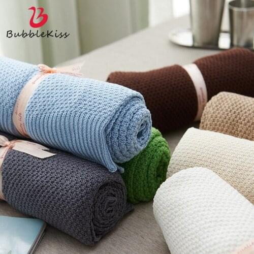 Bubble Kiss Hot Sale Nordic Style Blankets For Beds Summer Cool Cotton Color Blanket Baby Midday Rest Blanket Soft Shawl Blanket