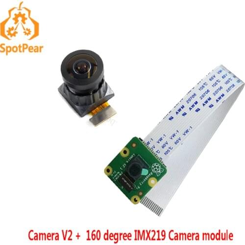 Raspberry Pi Camera V2 and 160 degree IMX219 Camera Module 8mp together