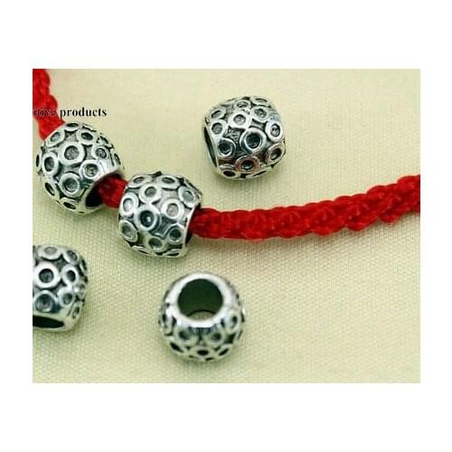 10pcs/lot Tibetan Silver spacer big hole Loose Bead Spacer Beads Connectors for DIY Jewelry Making bracelet fdgsd