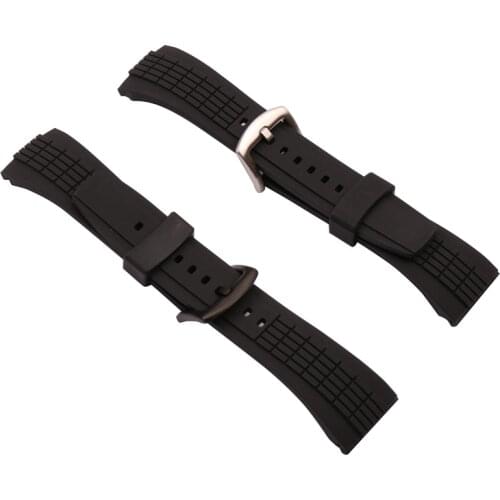Rubber strap mens watch accessories pin buckle for Seiko 26mm silicone watch strap outdoor sports waterproof bracelet ladies