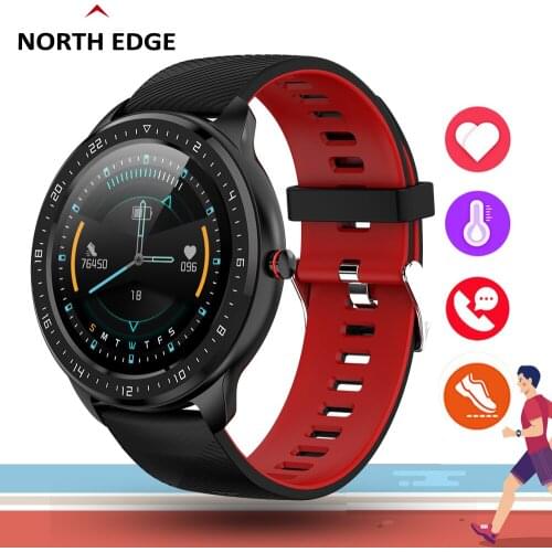 NORTH EDGE Full Screen Touch Smart Watch Men IP67 Waterproof Heart Rate Blood Pressure Monitor Smartwatch For Android IOS Phone