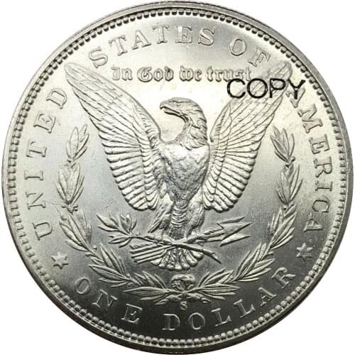 United States of America 1889 cc 1 One Dollar Morgan Dollar Cupronickel Silver Plated Copy Coins