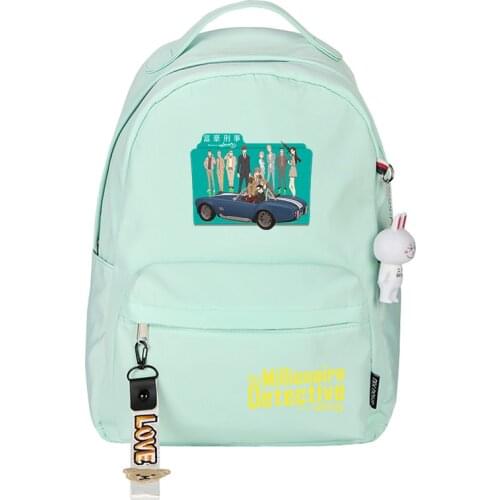 The Millionaire Detective: Balance Unlimited Kawaii School Bags Women Small Backpack Pink Anime Bookbag Nylon Laptop Bagpack