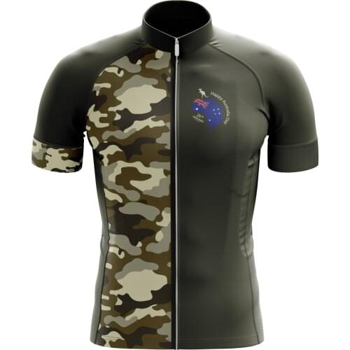 HIRBGOD Masculine Cycling Jersey Army Green Camouflage Outdoor Short Sleeve Bike Shirt Elastic Breathable Ciclismo,TYZ575-02