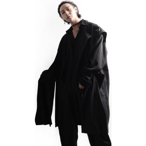 Dark wind mens windbreaker jacket cardigan casual long vest windbreaker sleevelessDark wind mens windb loose large size jacket