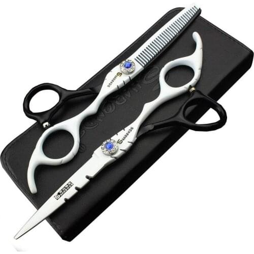Japan 440c stainless steel Professional Hairdresser Scissors Set 6 Inch Salon Hairdresser Hair Scissors barber Thinning Scissors