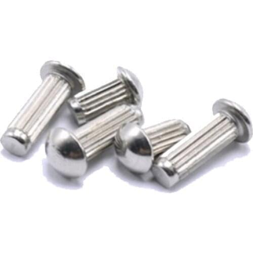 41pcs D5 Half Round Head Knurled Solid Rivets 8mm-12mm Bar Length Stainless Steel 304