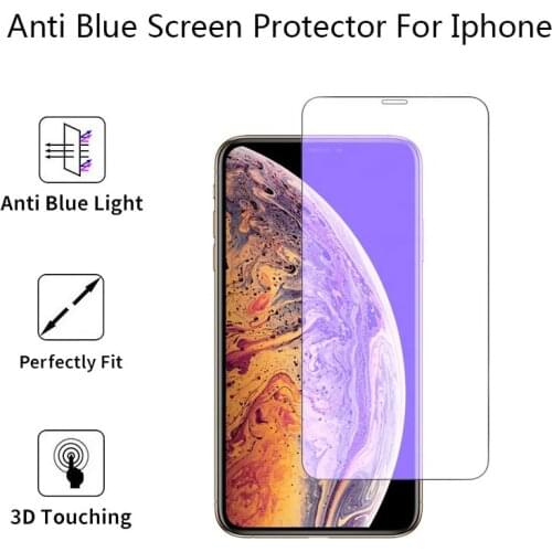 10Pcs 2.5D Protective Anti Blue-ray Tempered Glass For i7 i8 i6s Plus Screen Protector For 11Pro Max XR XS MAX Film