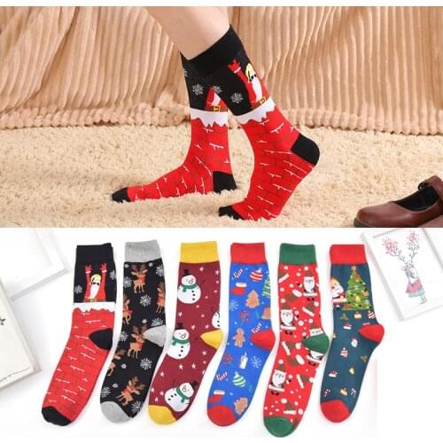 Women cartoon animal socks christmas holiday short tube cotton sock colorful girls lady female Snowman Santa gift socks