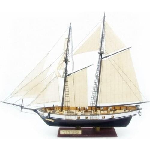 1/130 Scale DIY Sailing Boat Model Kits for Harvey 1847 Classical Wooden Sailing Boat Scale Decoration Wood Kits Assembly