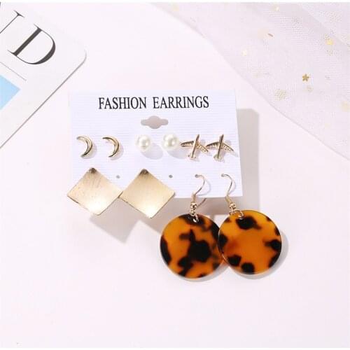 New 10 Pcs a Set Acrylic Earring Set kolczyki Geometric Metal Earings for Womens Earrings Sets Fashion Jewelry Wholesale Cheape