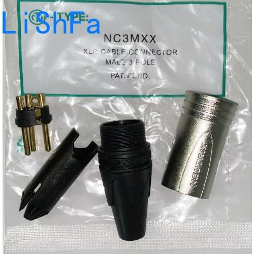 10PCS/lot SINGLE NC3MXX OR SINGLE NC3FXX gold-plated pin Male et femelle Un ensemble 3 Broches XLR Connecteur avec