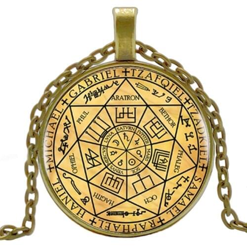 2019Seal of Seven Archangel Dresses Accessories Glass Photo Jewelry Store Pendant Necklace Statement for Womens Necklace