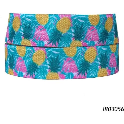 50 yards/lot) Free shipping pineapple printed fold over elastic for school kids DIY