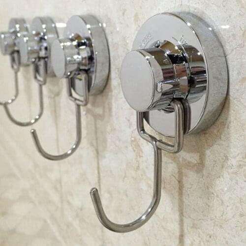 Stainless Steel Removable Vacuum Suction Cup Sucker Shower Towel Hanger Bathroom Kitchen Wall Door Single Double Three Hooks