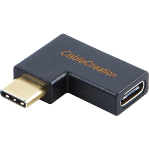 USB C Male to Female Adapter,Right & Left Angled 90 Degree USB 3.1 Type C Male to Female Extension Adapter (3A/10G)