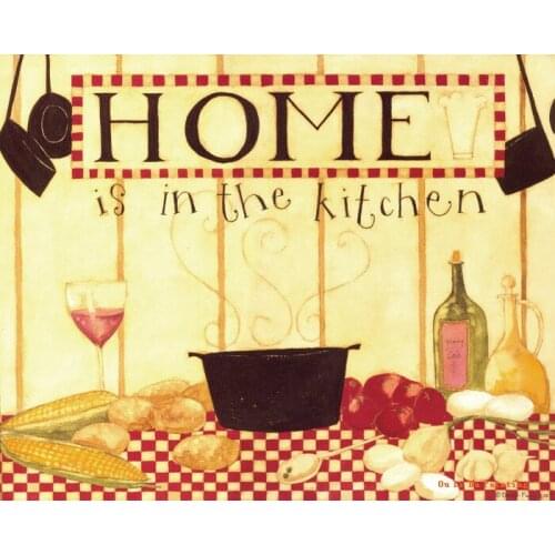 Free shipping cartoon happy kitchen scenery oil painting canvas painting prints on canvas home wall art decoration pictures