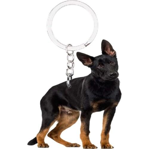German Shepherd Animal Dog kawaii Keychain NOT 3D Flat for girls womens cute charms fashion bag drop charms christmas gift hot