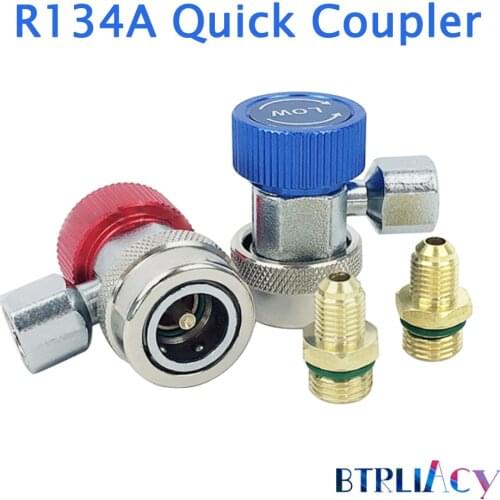 BTRLIACY Car A/C Air Condition Quick Coupler Adapter High Low R134a Quick Coupler Adapter Connector Remover Tool Dropshipping