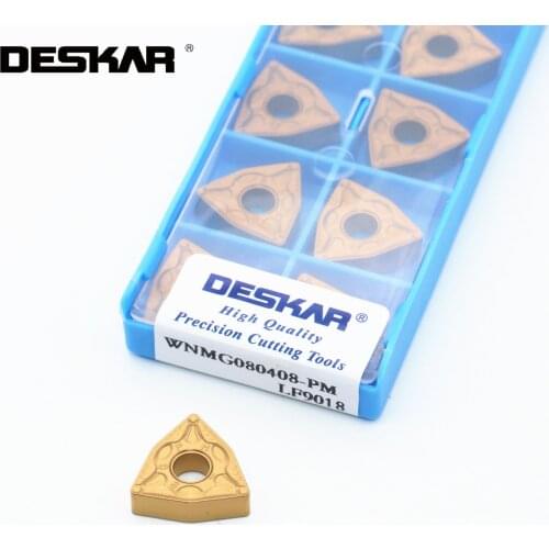DESKAR WNMG080404 WNMG080408 TM CQ CM PM LF9018 CNC Carbide Inserts Lathe Cutting Cutter External Turning Tool For Steel Parts