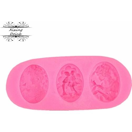 Head portrait beauty girl silicon fondant cake molds Chocolate mold cake tools kitchen baking resin moulds