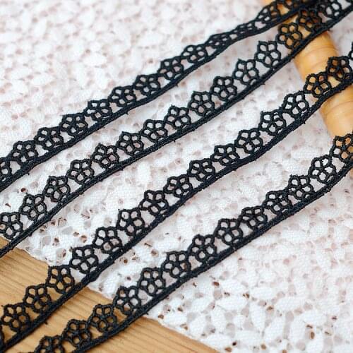Hot asle Lace accessories Black plum water soluble embroidery lace width 1cm H0104