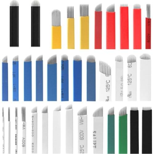 Microblading Needles LAMINA MICRO 12 flex Blade 0.16mm Nano needle For Tebori Microblading Manual Tattoo Pen 3D Embroidery lip