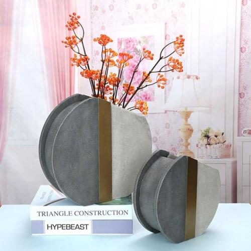 Creative Resin Decoration Ornament Stitching Semicircle Vase Flower Arrangement Home Decoration Ornament Room Display Furnishing
