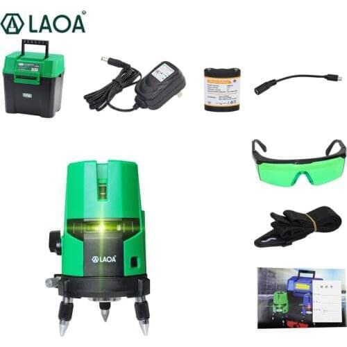 LAOA Li-ion 2/3/5 laser lines 360 degrees rotary 635nm auto level Laser Level with outdoor mode - receiver and tilt slash OK