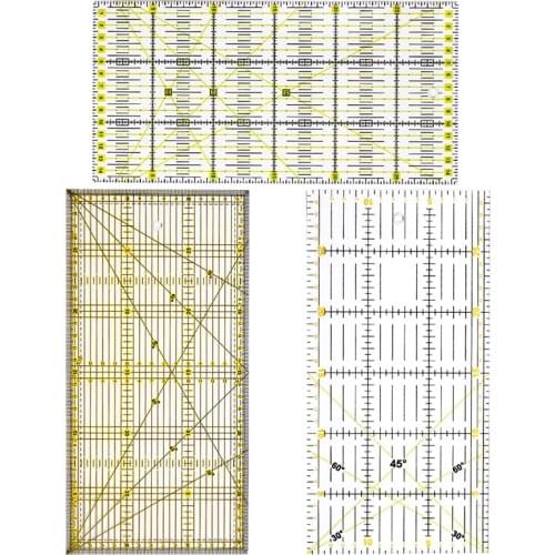 LMDZ Multi-Function Acrylic Drawing Sewing Ruler Patchwork Ruler Plastic Measuring Templates for Office and School Supplie