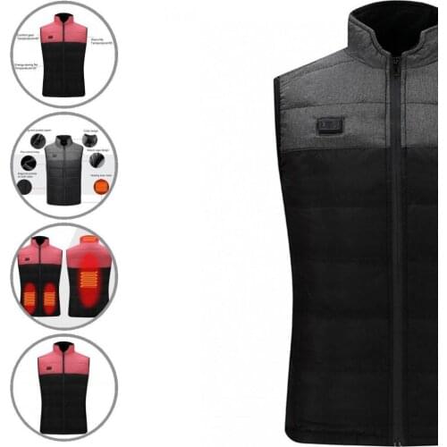 Fashion Thicken Warm Double Switch 4 Heating Areas Winter Waistcoat Thicken Winter Waistcoat Double Switch for Hunting