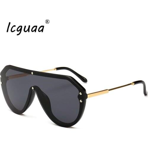 Oversized Shield Visor Sunglasses Brand Design Hip-hop Sunglasses Women Large Frame Sun Glasses Lenses UV400