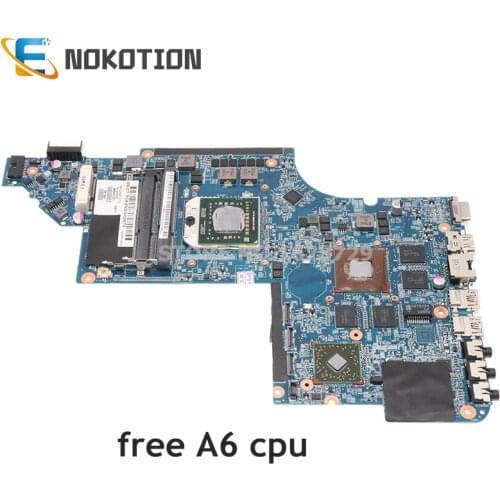 NOKOTION 666520-001 for HP Pavilion DV7 DV7-6000 DV7Z-6100 Laptop Motherboard HD6750 SOCKET FS1 Free A6 CPU