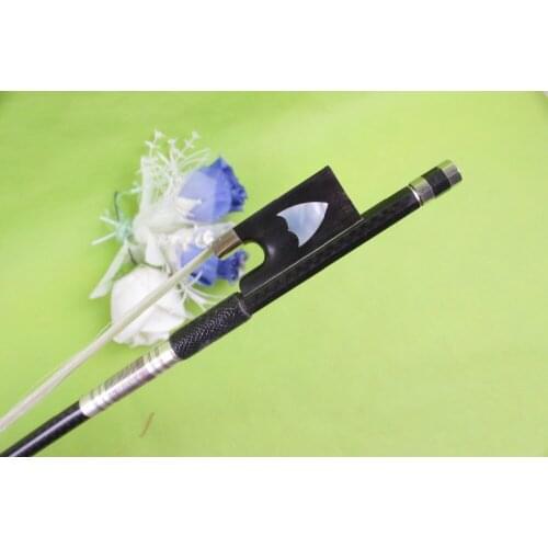 New 1pcs 4/4 Violin Bow Carbon Fiber Ebony Frog Round Stick Straight #04