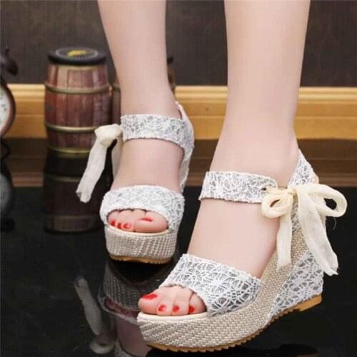 New Arrival Ladies Shoes Women Sandals Summer Open Toe Fish Head Fashion Platform High Heels Wedge Sandals Female Shoes Women