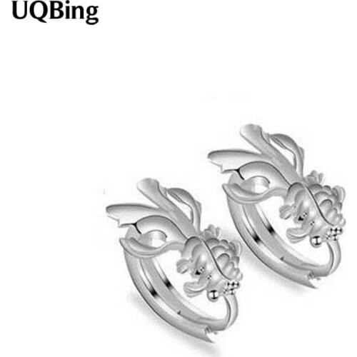 Wholesale 925 Sterling Silver Fish Clip Earrings 925 Silver Ear Buckle Fish Earrings Jewelry Pendientes Plata Brincos