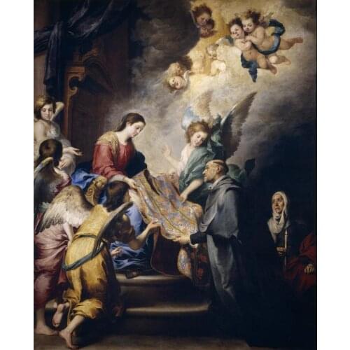 Wholesale painting # TOP religion ART # Madonna The Virgin Descending to Award Saint Ildefons # print canvas oil painting