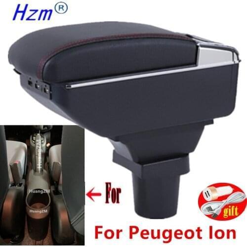 For Peugeot Ion Armrest For Peugeot Ion Car Armrest box center Storage box Interior Parts accessories with USB LED light