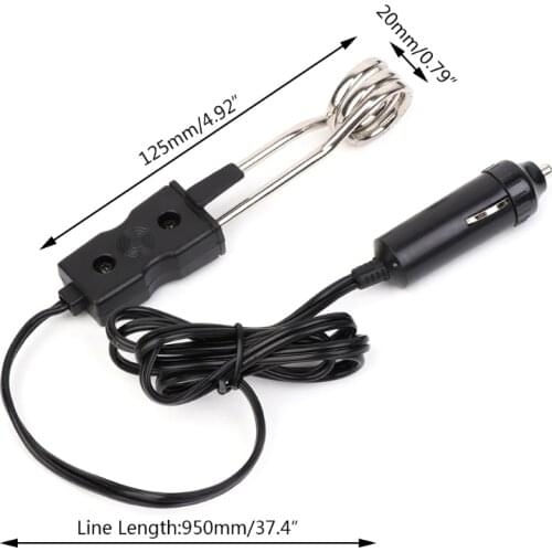 24V Portable Electric Car Boiled Water Tea Immersion Heater For Camping Picnic
