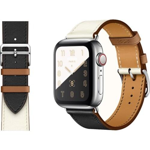 Genuine Leather Loop Band for IWatch 40mm 44mm Sports Watch Strap Single Tour Band for Apple Watch 42mm 38mm Series 2 3 4 5 6 SE
