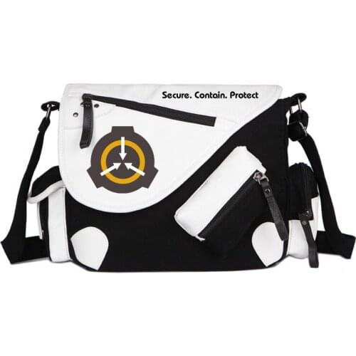 SCP Special Containment Procedures Foundation Messenger Bag Cosplay School Handbag Teentage Travel Shoulder Rucksack Bags Prop